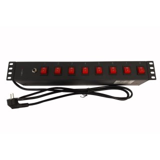 TECHLY Listwa zasilająca 19" 1.5U, 8x UNEL/Schuko, kabel 1.8 m Schuko, 8x I-CASE STRIP-815I