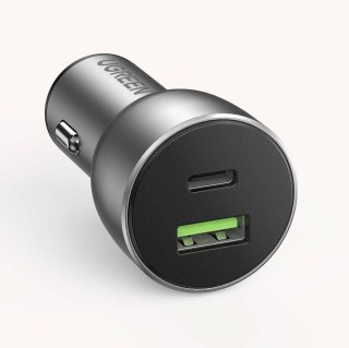 Ugreen ładowarka samochodowa USB / USB Typ C Quick Charge 3.0 Power Delivery 36 W 3 A szary