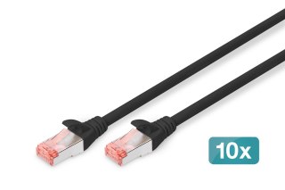 Kabel krosowy (patch cord) RJ45-RJ45, kat.6, S/FTP, AWG 27/7, LSOH, 2m, czarny, 10szt
