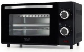 Piekarnik elektryczny 9L | Regulacja temperatury | Minutnik | Adler Adler