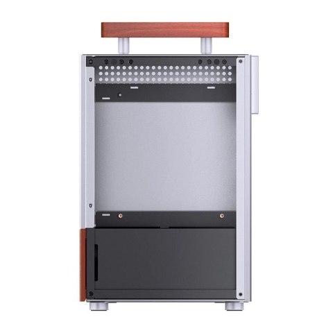 Obudowa PC Jonsbo T6 Mini-Tower, Mini-ITX, szkło hartowane, drewno - srebrna