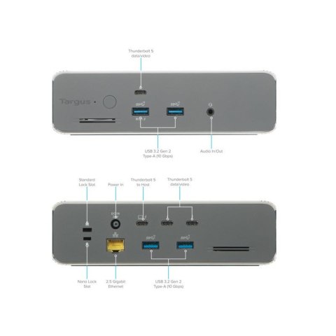Targus DOCK230EUZ stacja dokująca Przewodowa Thunderbolt 5 Srebrny