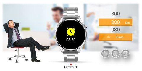 Smartwatch Giewont GW450-6 Srebrny + Pasek Brązowy Skórzany Smartwatch Giewont GW450-6 Srebrny + Pasek Brązowy Skórzany