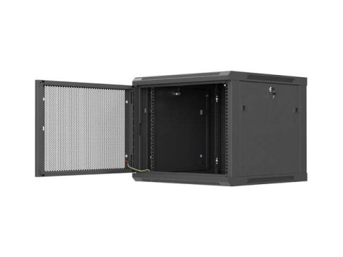 LANBERG SZAFA INSTALACYJNA RACK WISZĄCA 19" 9U 600X600 CZARNA DRZWI PERFOROWANE (FLAT PACK)