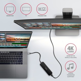 Axagon HMC-6H4A stacja dokująca Przewodowa USB 3.2 Gen 1 (3.1 Gen 1) Type-C Czarny, Szary