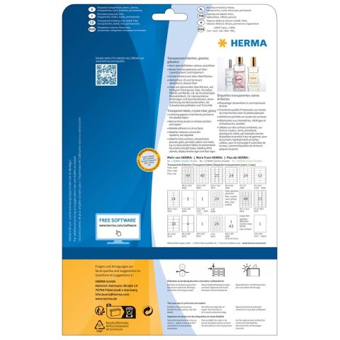 HERMA 8018 etykiet do nadruku Przezroczysty Samoprzylepne etykiety do drukowania
