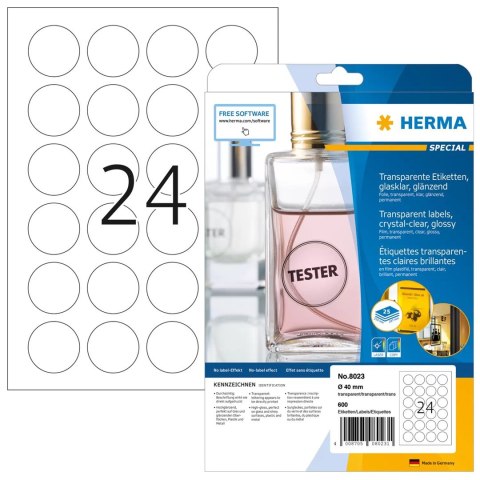 HERMA 8023 etykiet do nadruku Przezroczysty Samoprzylepne etykiety do drukowania