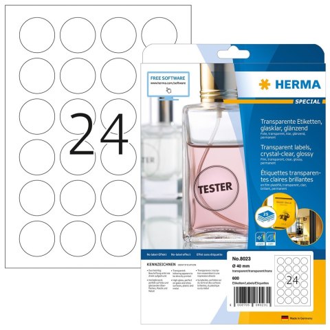 HERMA 8023 etykiet do nadruku Przezroczysty Samoprzylepne etykiety do drukowania