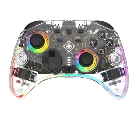 Deltaco Gaming GAM-198-T kontroler gier Przezroczysty Bluetooth/USB Gamepad Nintendo Switch, Nintendo Switch 2, Nintendo Switch 