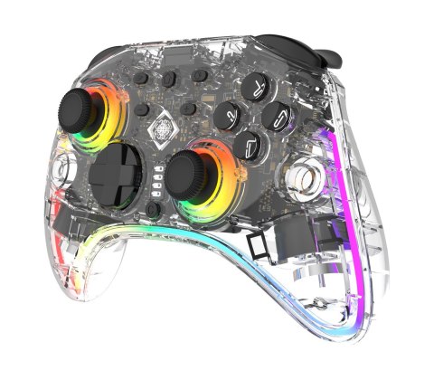 Deltaco Gaming GAM-198-T kontroler gier Przezroczysty Bluetooth/USB Gamepad Nintendo Switch, Nintendo Switch 2, Nintendo Switch 