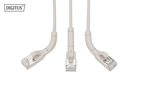 Digitus Kabel krosowy kątowy CAT 6A F-FTP, miedź, 0,5 m, szary, 10 szt.