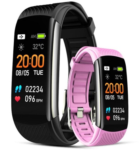 Smartband Giewont Czarny GW200-4 + Pasek Różowy Smartband Giewont Czarny GW200-4 + Pasek Różowy