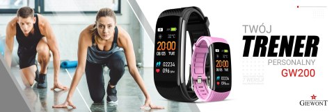 Smartband Giewont Czarny GW200-4 + Pasek Różowy Smartband Giewont Czarny GW200-4 + Pasek Różowy