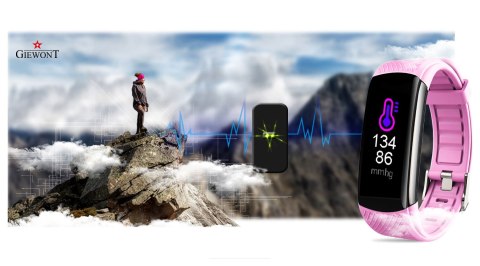 Smartband Giewont Czarny GW200-4 + Pasek Różowy Smartband Giewont Czarny GW200-4 + Pasek Różowy