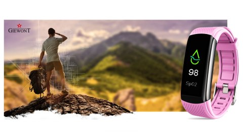 Smartband Giewont Czarny GW200-4 + Pasek Różowy Smartband Giewont Czarny GW200-4 + Pasek Różowy
