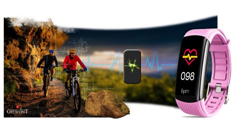 Smartband Giewont Czarny GW200-4 + Pasek Różowy Smartband Giewont Czarny GW200-4 + Pasek Różowy