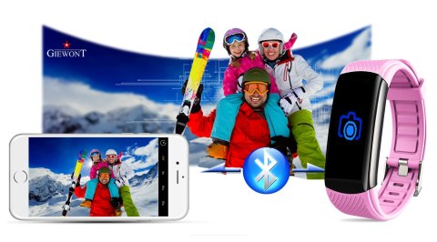 Smartband Giewont Czarny GW200-4 + Pasek Różowy Smartband Giewont Czarny GW200-4 + Pasek Różowy