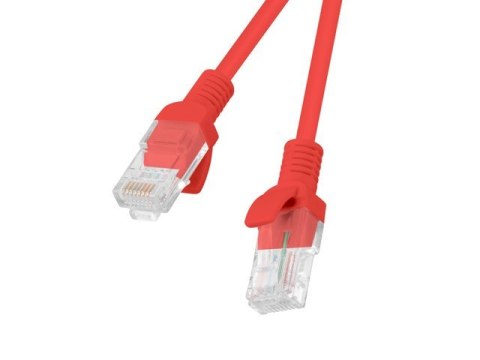 Kabel UTP Lanberg PCU5-10CC-0025-R (RJ45 - RJ45 ; 0,25m; UTP; kat. 5e; kolor czerwony)