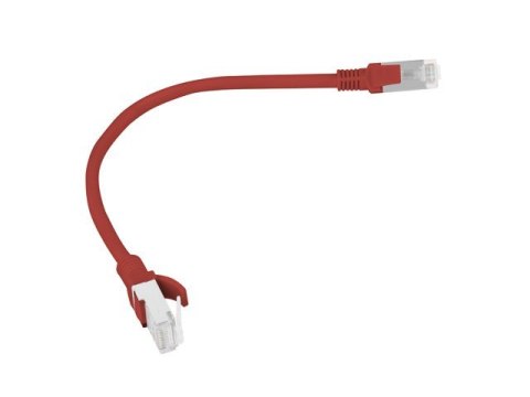 Kabel UTP Lanberg PCU5-10CC-0025-R (RJ45 - RJ45 ; 0,25m; UTP; kat. 5e; kolor czerwony)