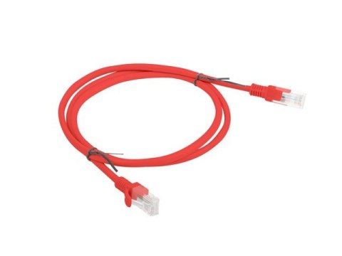 Patchcord UTP Lanberg PCU5-10CC-0100-R (RJ45 - RJ45 ; 1m; UTP; kat. 5e; kolor czerwony)