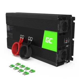 GREEN CELL PRZETWORNICA INV25 12V-230V 1500W/3000W MODYFIKOWANA SINUSOIDA (OUTLET)
