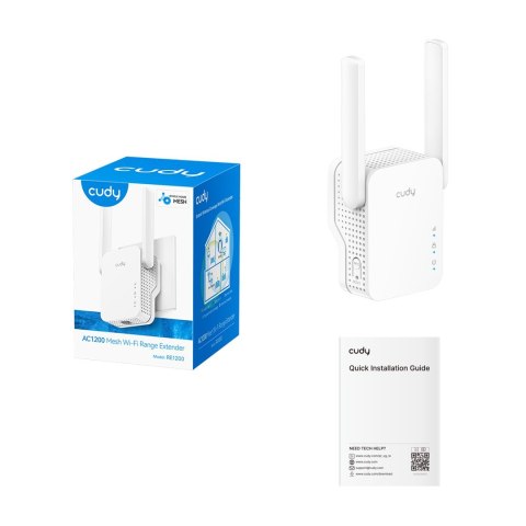Wzmacniacz sygnału WIFI CUDY RE1200 LAN 1x10/100 AC1200 Dual Band Mesh