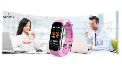 Smartband Giewont Czarny GW200-4 + Pasek Różowy Smartband Giewont Czarny GW200-4 + Pasek Różowy