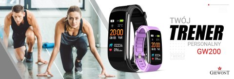 Smartband Giewont Czarny GW200-8 + Pasek Jasnofioletowy Smartband Giewont Czarny GW200-8 + Pasek Jasnofioletowy