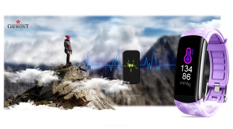 Smartband Giewont Czarny GW200-8 + Pasek Jasnofioletowy Smartband Giewont Czarny GW200-8 + Pasek Jasnofioletowy