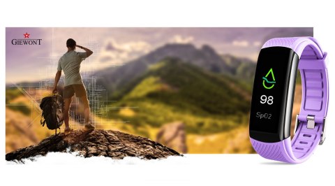 Smartband Giewont Czarny GW200-8 + Pasek Jasnofioletowy Smartband Giewont Czarny GW200-8 + Pasek Jasnofioletowy