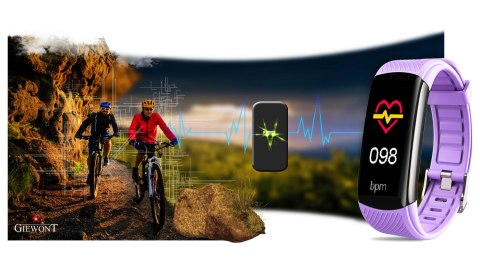 Smartband Giewont Czarny GW200-8 + Pasek Jasnofioletowy Smartband Giewont Czarny GW200-8 + Pasek Jasnofioletowy