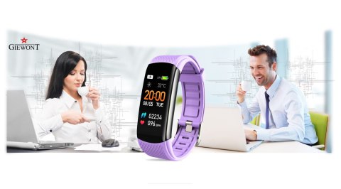 Smartband Giewont Czarny GW200-8 + Pasek Jasnofioletowy Smartband Giewont Czarny GW200-8 + Pasek Jasnofioletowy