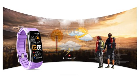 Smartband Giewont Czarny GW200-8 + Pasek Jasnofioletowy Smartband Giewont Czarny GW200-8 + Pasek Jasnofioletowy