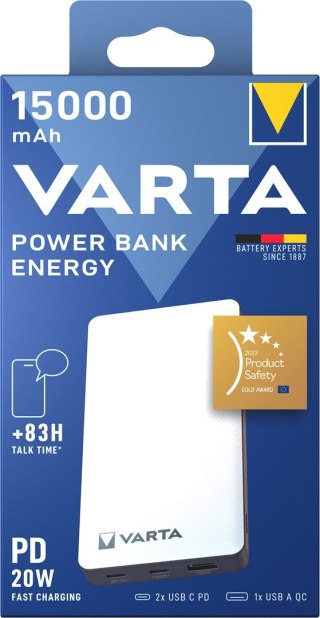 Varta Energy 15000 Litowo-polimerowy (LiPo) 15000 mAh Czarny, Biały