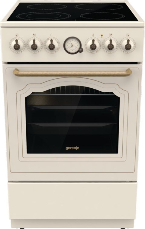 Kuchnia elektryczna GORENJE GECS5B70CLI Retro 50 cm | AirFry | funkcja Pizza | FrozenBake | kremowy