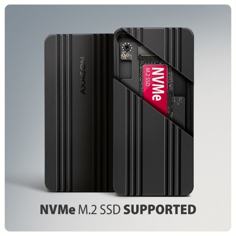 Axagon EEM2-40G obudowa do dysków twardych Obudowa SSD Czarny M.2