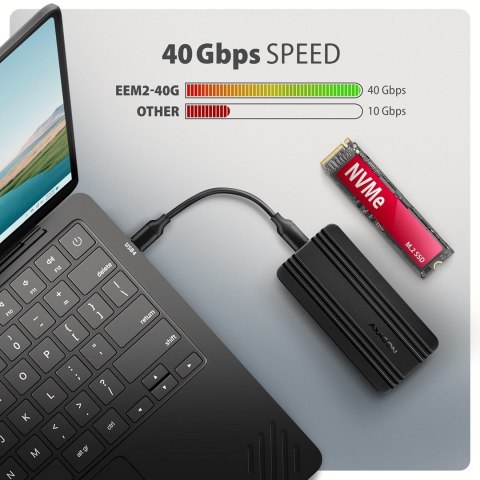 Axagon EEM2-40G obudowa do dysków twardych Obudowa SSD Czarny M.2