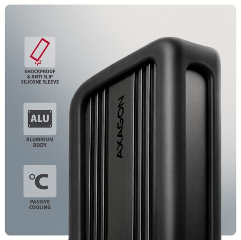 Axagon EEM2-40G obudowa do dysków twardych Obudowa SSD Czarny M.2