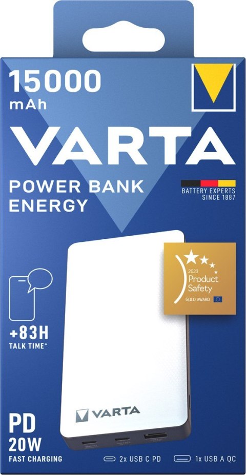 Varta Energy 15000 Litowo-polimerowy (LiPo) 15000 mAh Czarny, Biały