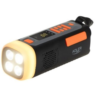 Adler AD 1920 Radio Awaryjne Panel Słoneczny/ Korbka/ Powerbank 4500 mAh Czarny