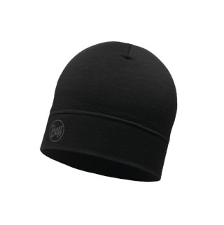 Czapka wełniana Buff Merino Lightweight, solid black