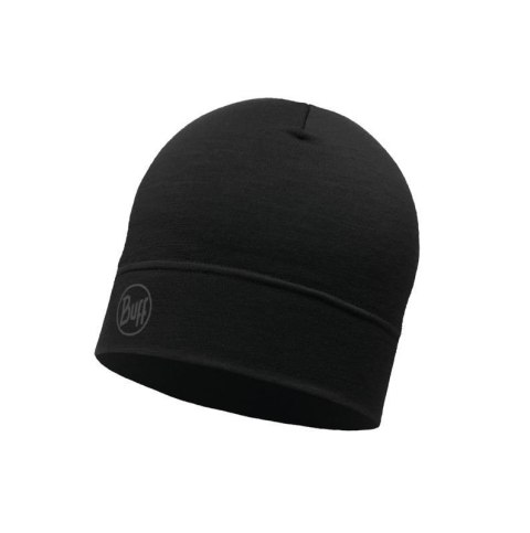 Czapka wełniana Buff Merino Lightweight, solid black