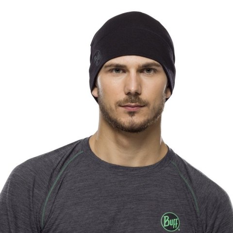 Czapka wełniana Buff Merino Lightweight, solid black