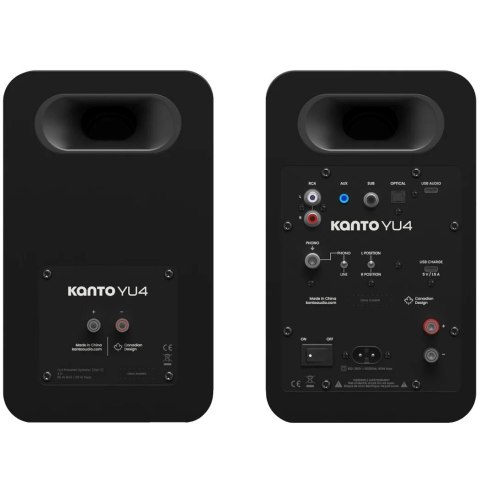Kanto Audio YU4 - Głośniki aktywne 140W Bluetooth / Phono - Matte Black (Para)
