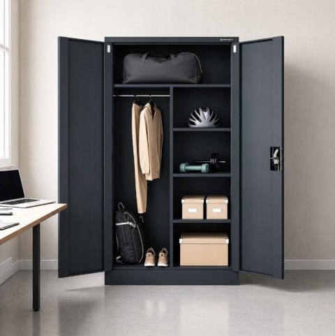 Iron Mate Szafa Gospodarcza Metalowa SATURN 185x90x45 Antracyt RAL7016