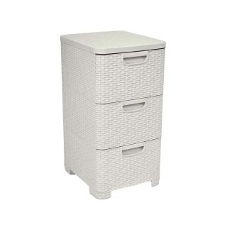 Regał z szufladami 3x14L rattan kremowy 206314 CURVER