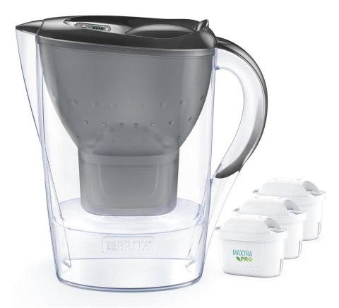 Brita Marella + 3 Maxtra Pro Pure Performance Dzbanek z filtrem do wody 2,4 l Przezroczysty, Szary