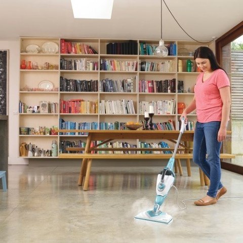 Black & Decker BHSM166DSM odkurzacz parowy Mop parowy 0,5 l 1600 W Kolor Aqua, Biały