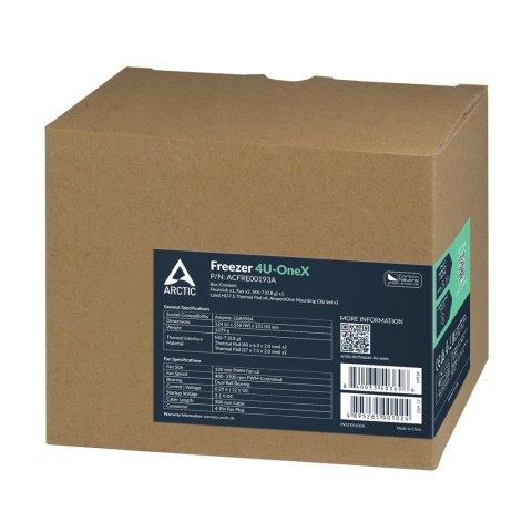 ARCTIC Freezer 4U-OneX Procesor Chłodnica powietrza 12 cm Czarny, Szary 1 szt.