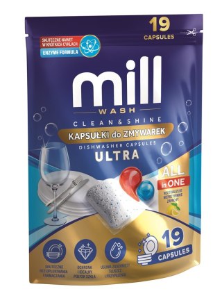 MILL Kapsułki do zmywarek CLEAN&SHINE ULTRA 19szt.  3K. D